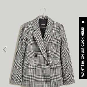 Madewell Rosedale Blazer in Kelly Glen Plaid Size 6